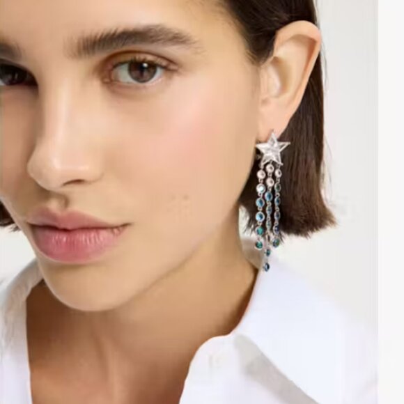 kate spade Cosmos Star Fringe Earrings Blue/Multi NWT - Picture 3 of 4